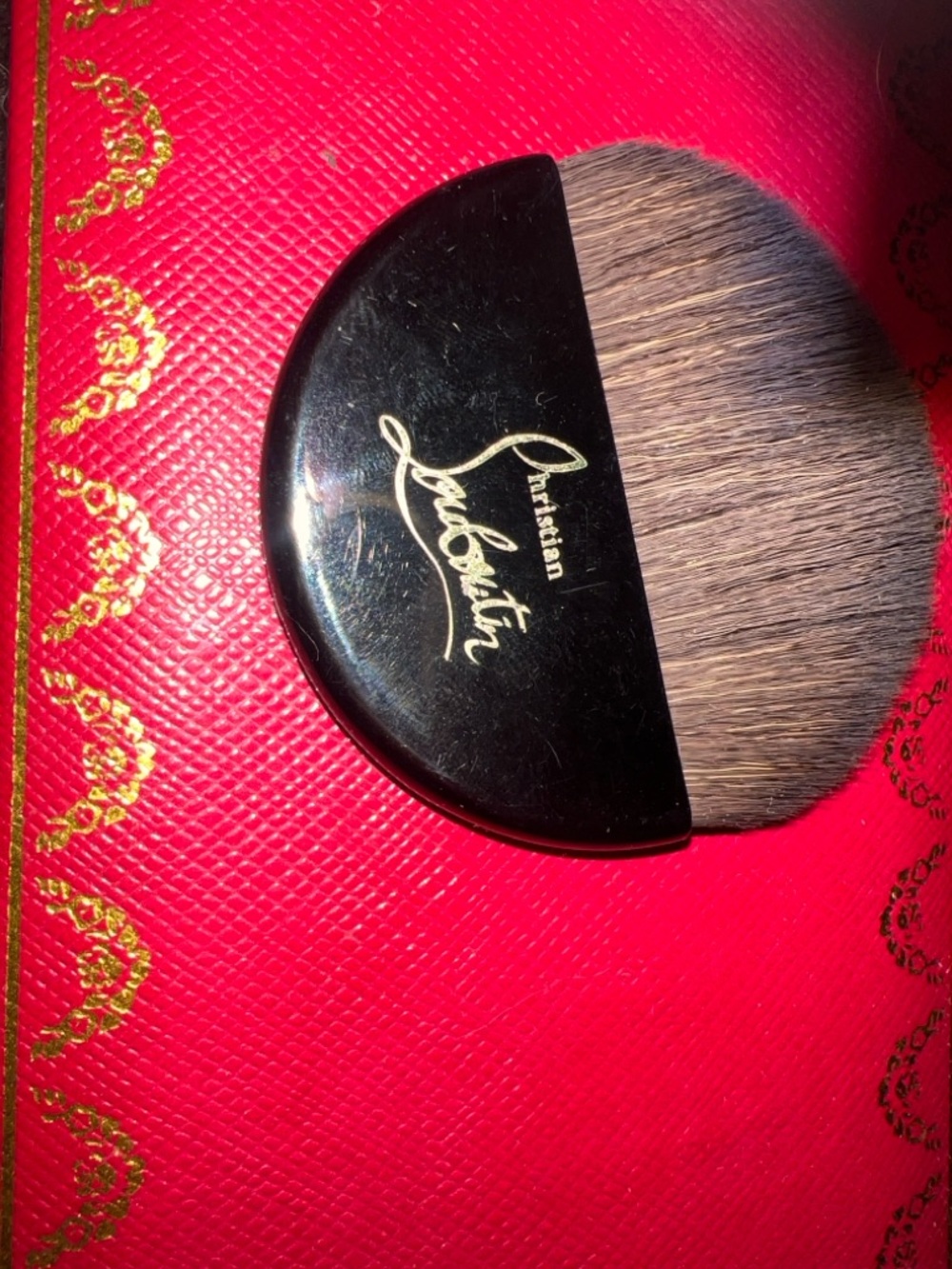 Christian Louboutin Black & Brown Round Kabuki Face Brush